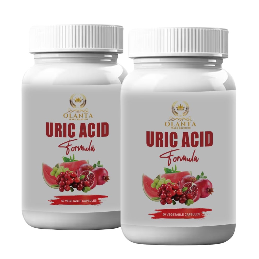uric Acid Capsules - URIC Acid Complex - Joint Support, Water Retention Relief, uric Acid Help, Celery Seed, Pomegranate, Turmeric, antioxidant, Milk Thistle Supplement - 2 Bottles 120 Capsules