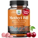 Chewable Vitamin B12 1000 mcg - Metyleret B12 Vegan Vitamin til Brain Support Natural Energy - Bone Health Eye Care og Mood Boost med hår hud og negle Halal Vitaminer