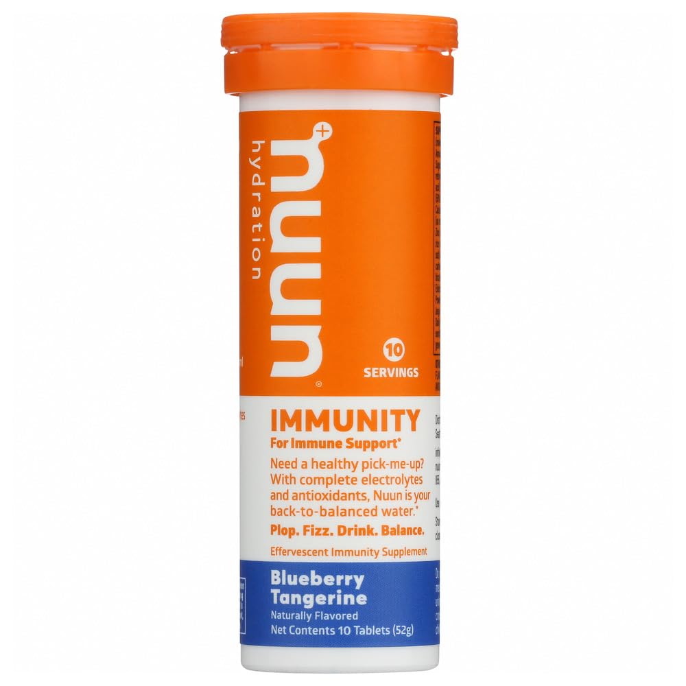 Nuun Immunitet: Blåbær Tangerin Enhanced Hydration Tablets (2-pakke med 10 Tabs hver)