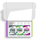 Rise-N-Shine Hair Care Variety 3 Pack with One Full Bottle of Biotin Boost 10,000, Hair Vitamins, & Catalase Extreme 10,000