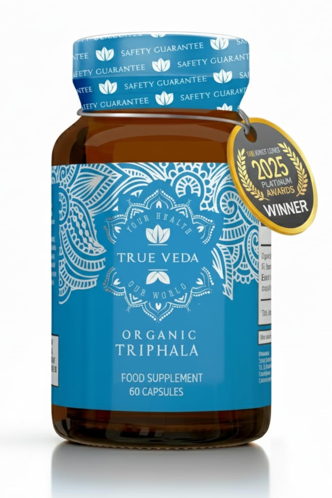 Triphala Capsules - USDA Organic Certified Measures 124; Vegan Triphala Tablets Measures 124; 100% Natural Herbal Triphala Guggulu Supplement Measures 124; Natural Fusion Extract Potency Measures 124; Ayurveda Measures 124; 60 Caps Measures 124; Trifala Churna