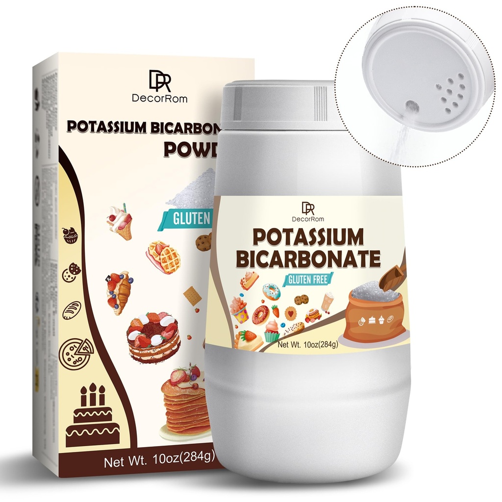 Kalium Bicarbonat 10oz - 100% Pure Kalium Bicarbonat Pulver til planter, Kager, Vin Making, Leavening - Food Grade Kalium Bicarbonat Powder Leavening Agent for Bagning, Cookies, Snacks