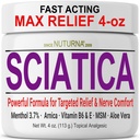 Sciatica Nerve Cream - Maksimal styrke Comfort Cream til fødder, hænder, ben, tæer, tilbage - Natural Ultra Strength Arnica, MSM, Menthol, Lindrende Comfort, Stor 4 Oz