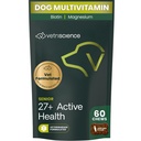 VetriScience Senior 27 + Aktive Health Chews, Canine Plus Daily Multivitamin for Senior Hunde, Balancerede Vitamin, Mineraler og Antioxidanter, Sund Aging og Wellness Support, Veggie, 60 Greve