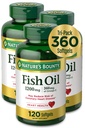 Nature 's Bounty Fish Oil, 1200mg, 360mg Omega-3, 120 (3 Pack, 360 Total) Softgels 120 Softgels