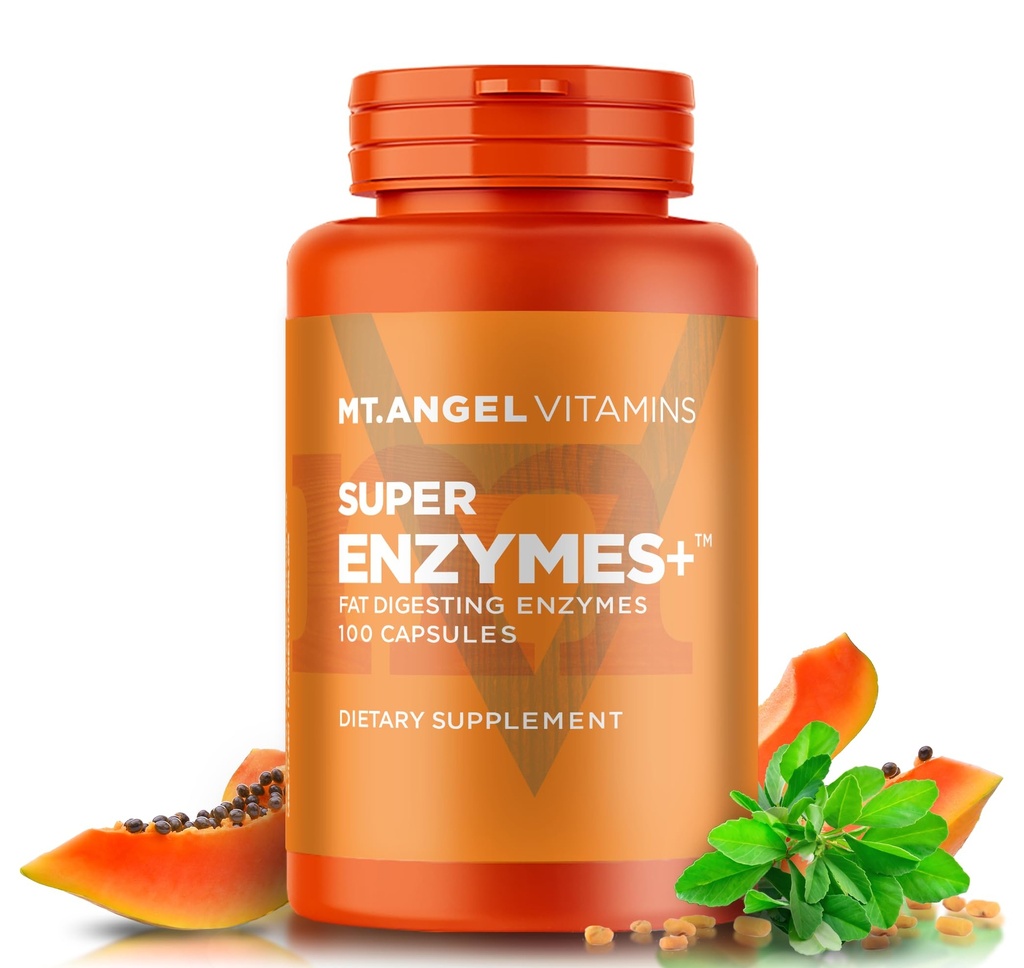 Mt. Angel Vitamins - Super Enzymes +, Fat Digesting Enzymes (100 Capsules)