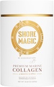 Shore Magic Premium Marine Collagen Powder Typer I- IV; Wild Fish- Sourced, Hydrolyzed, Unflavored & Odorless; 9g Protein Per Servering - Understøtter hud, hår, negle, Joints & Bones