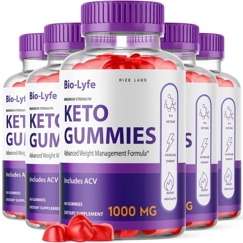 BioLyfe Keto ACV Gummies Advanced Formula Apple Cider Vinegar Maximum Strength (Pack of 5) (300 Gummies)