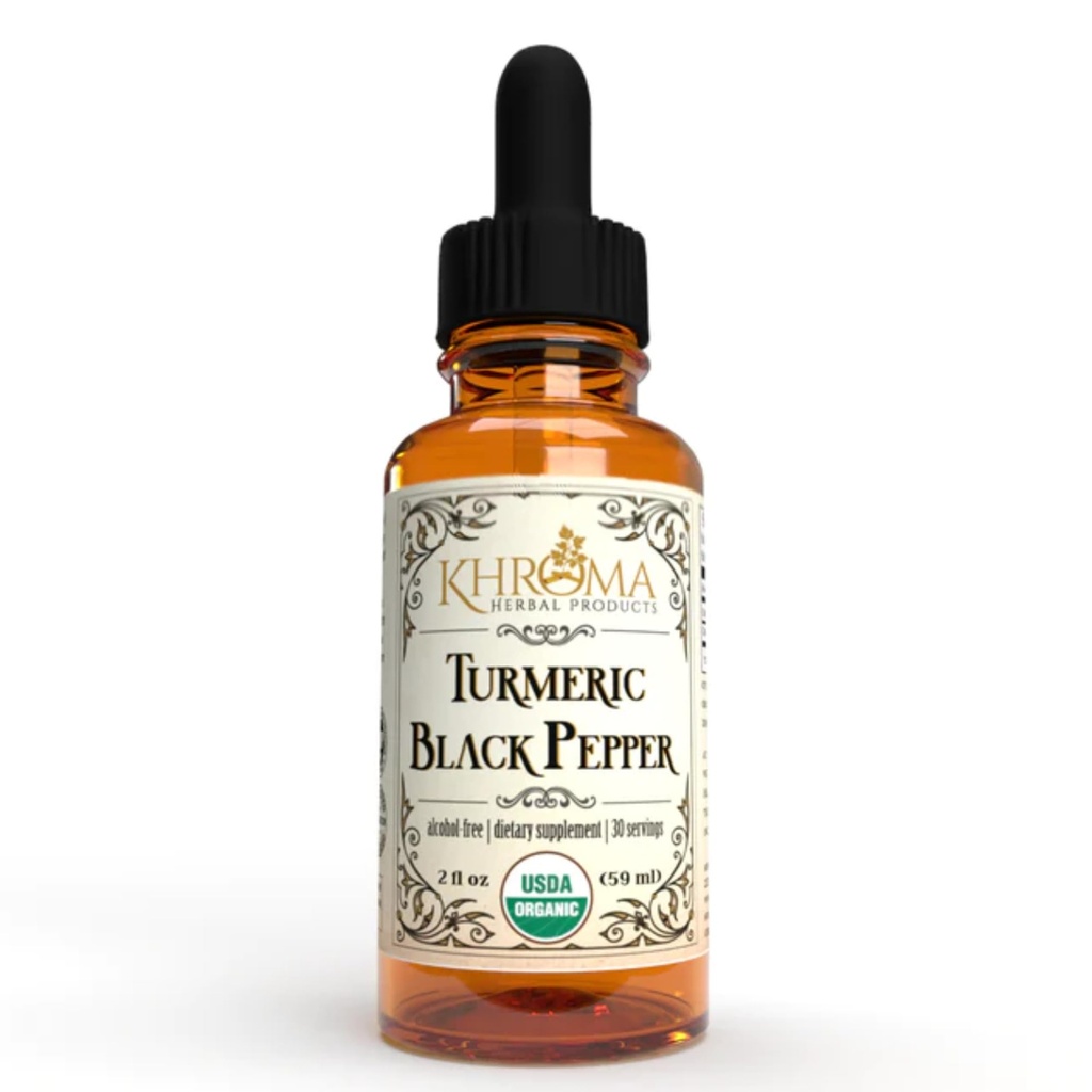 Khroma Herbal Products Organic Turmeric & Black Pepper - 2 oz Liquid - 30 Maximum Strength Servings