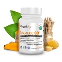 Organixx USDA Organic Turmeric Curcumin Supplement with Ashwagandha, Vitamin D, Turmeric & Ginger – Fermented for Maximum Bioavailability, 30 Capsules
