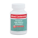 Karuna Blandede carotenoider; 30 vegetariske kapsler; 124; Alpha- og beta- carotener, Lutein 5mg, lycopen 2,5 mg, zeaxanthin 246mcg, og cryptoxanthin 8mcg; Omfattende antioxidant formel