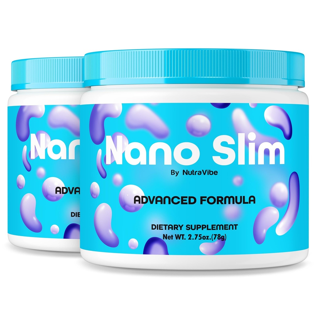 (2 Pack) NanoSlim – Premium Powder Formula with Natural Ingredients to Help Maintain Steady Energy, Active Body and Support a Healthier Lifestyle, Just 1 Scoop for a Better You (60 Servings)