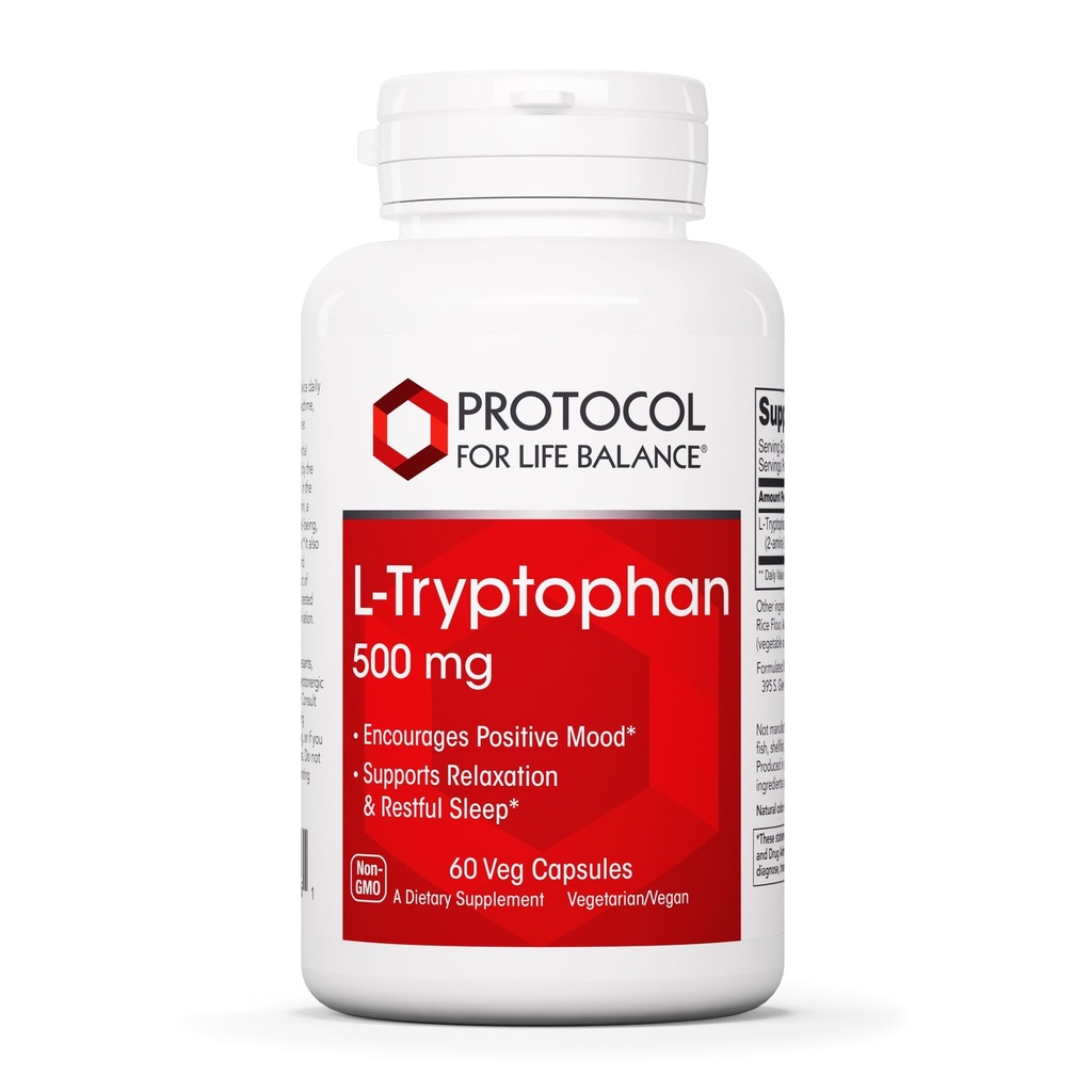 PROTOKOL OM LIV BALANCE L- Tryptophan 500mg - Stress Relief and relaxation - 60 Veg Caps