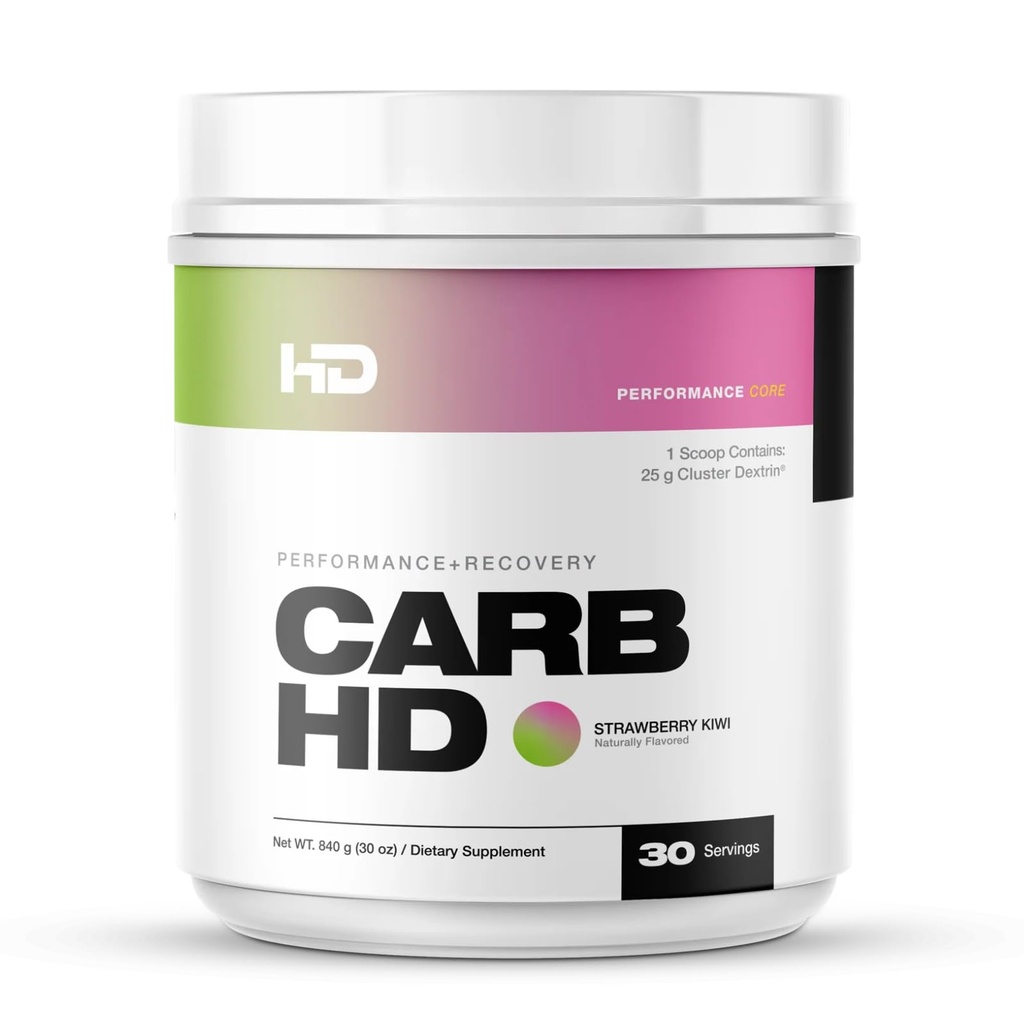 HD MUSCLE CarbHD Carbohydrate Formula | 25g Cluster Dextrin + 500mg Coconut Water Powder | Performance & Recovery Support | 30 Servings (Strawberry Kiwi)