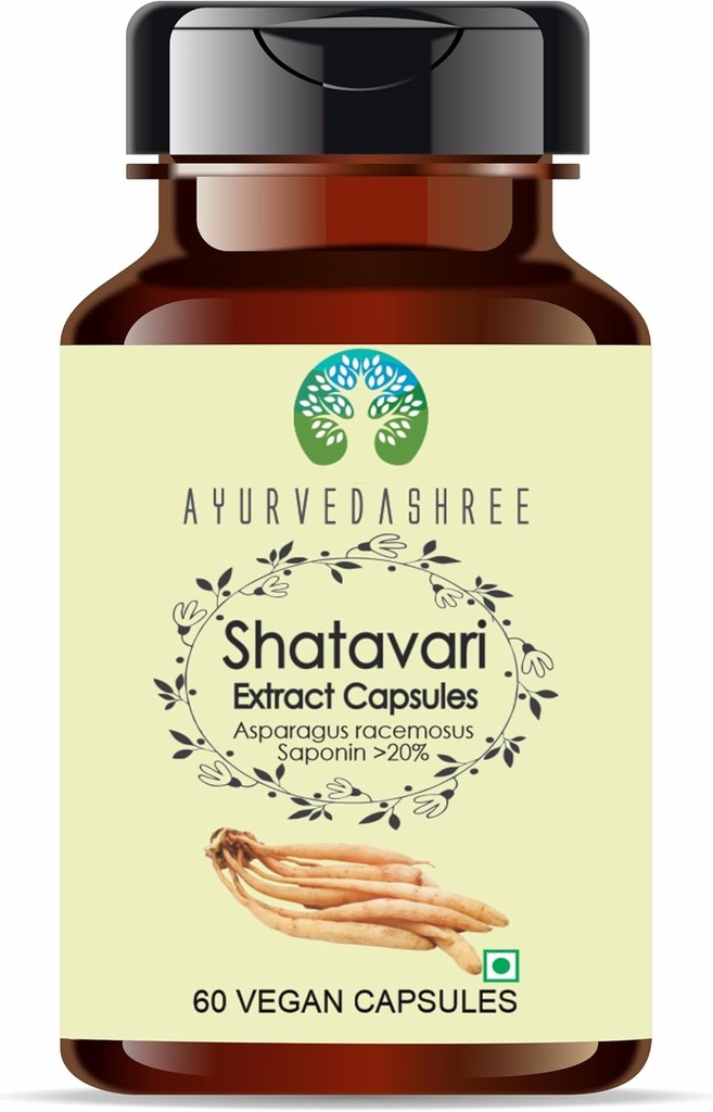 Shatavari Extract 500mg - 60 Vegetariske Capsules Name 124; Asparagus Racemosus Name 124; Alle naturlige egenskaber 124; 100% Vegan