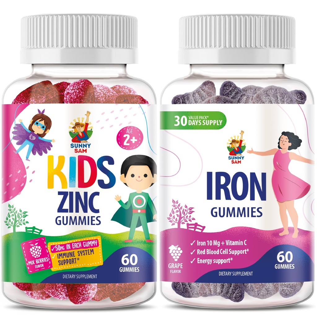 SUNNY SAM Jern voksne med C-vitamin & Zink Kids Gummies