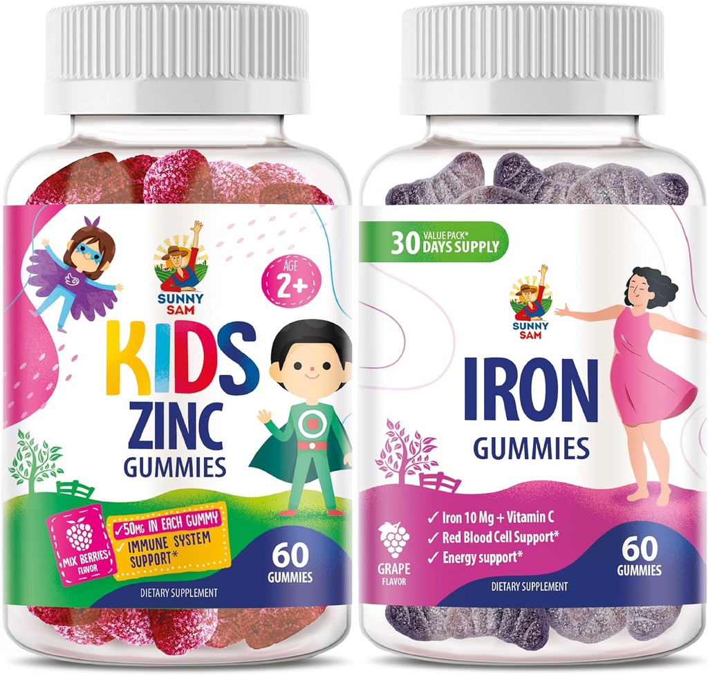 SUNNY SAM Jern voksne med C-vitamin & Zink Kids Gummies