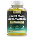 Ashwagandha Gummies - Lions Mane Gummies, Ashwagandha Lion's Mane Supplement with Shilajit, Sea Moss, Black Seed Oil for Adults - Energy, Cognitive & Immune Support