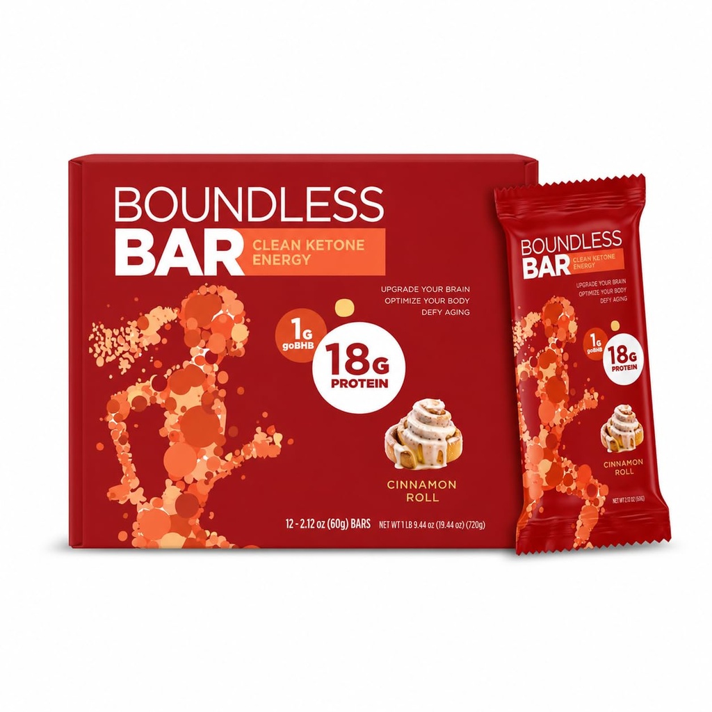 Boundless Bar Protein Bar with goBHB® | Clean Energy + Focus | High Protein Snack for Workout, Recovery & On-the-Go | No Crash, Great Taste
