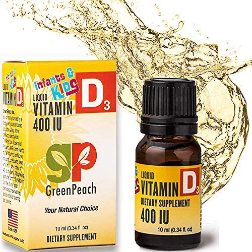 Organic Baby Vitamin d Drops - Vegetarian 400 IU Liquid Vitamin d3 for Babies & Newborn | No Sugar or Flavors | Non-GMO | Gluten Free & Tummy Gentle | Ages 4 & Under | Halal & Kosher Friendly