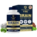 Balanceret Vibe Brain Formel 124; Organic Plant- Based Nootrop for Focus, Clarity & Memory Buddy 124; Organic Lions Mane, Ginkgo, Bacopa, Rhodiola, Gotu Kola Buddy 124; Vegansk Kapsler Buddy 124; 30 Day Supply