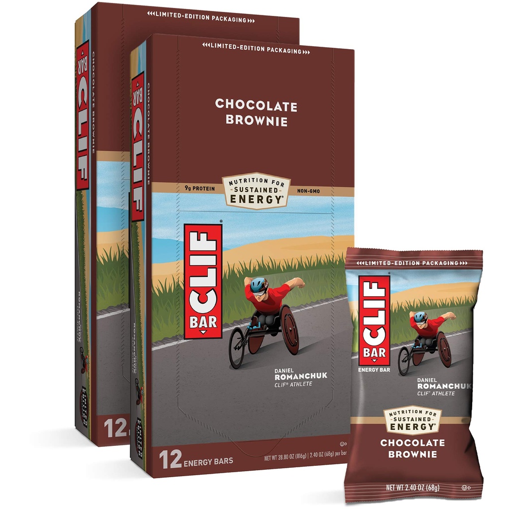 CLIF BAR - Energy Bars - Chocolate Brownie Protein Bars - (2.4 oz Bars, 12 Count, 2-Pack) - Packaging May Vary