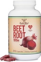 Beet Root Powder Kapsler (Økologisk og Vegansk) (210 Tæl, 1.000mg Per Serving) - Super Food fra Beets med høj Nitrat for Samlet sundhedsstøtte ved Double Wood