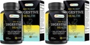 Best Naturals Day-to-Day Digestive Support 90 Veg Capsules - Made with Digestive Enzymes, Probiotics, & Herbal Blend - Made in The USA (Pack of 2)