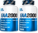 Evlution Nutrition EAA2000 - Pre & Post Workout Capsules - Muscle Building + Recovery Supplement - 2g Essential Amino Acids + 1g BCAAs - Endurance + Energy Support - 30 Servings (Pack of 2)