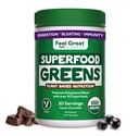 Feel Great Organic Superfood Green Powder - Kakao Chokolade Name 124; Frugt & Grøntsager Supplement # 124; Over 20 Grønne, Frugter & Veggies, Fiber, Probiotika & fordøjelsesbesvær Enzymes # 124; 30 Servering