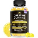 Effektiv Nutra Creatinine Monohydrate Gummies - 1g Creatin per Gummy - Vegansk Muskel & Styrke supplement til mænd og kvinder - Understøtter muskelvækst, energi, Endurance - Lemon Flavor, Made in USA (90ct)
