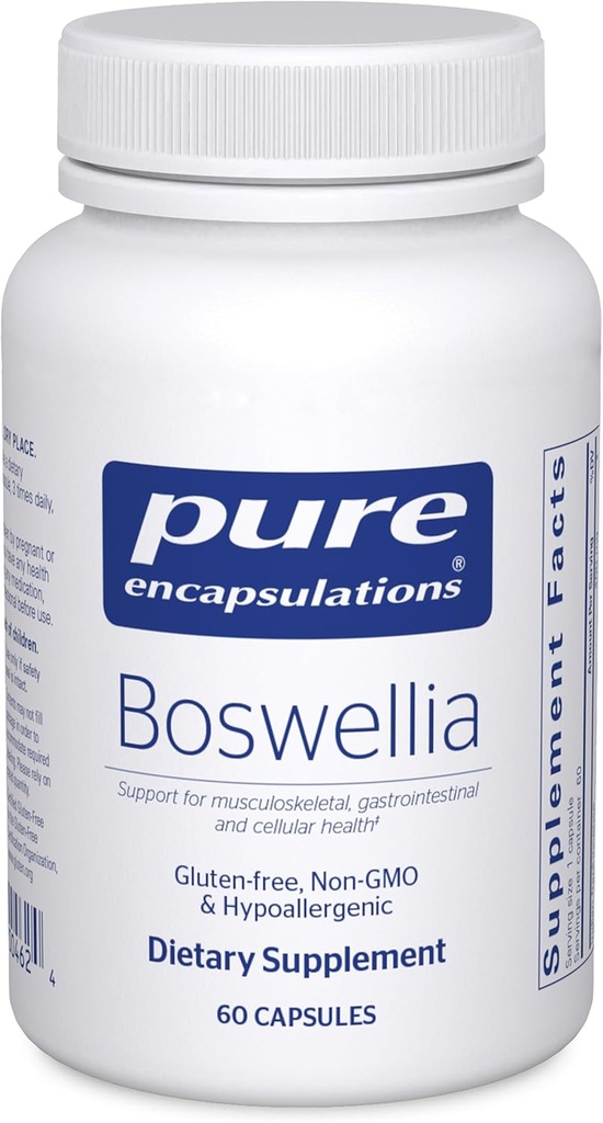 Ren indkapsling Boswellia Supplement - for fælles sundhed, GI & Connective Tissue - Understøtter sunde Joints & fordøjelsessygdomme * - Non- GMO & Vegan - 60 kapsler