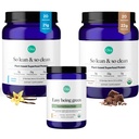 Ora Organic Vegan Protein Powder Chocolate, Vanila & Green Powder Bundle: 22g Plant Based, Chocolate, 20 Servere + 21g Plant Based, Vanilla, 20 Servere + Organic Super Green Drink, 30 Servere