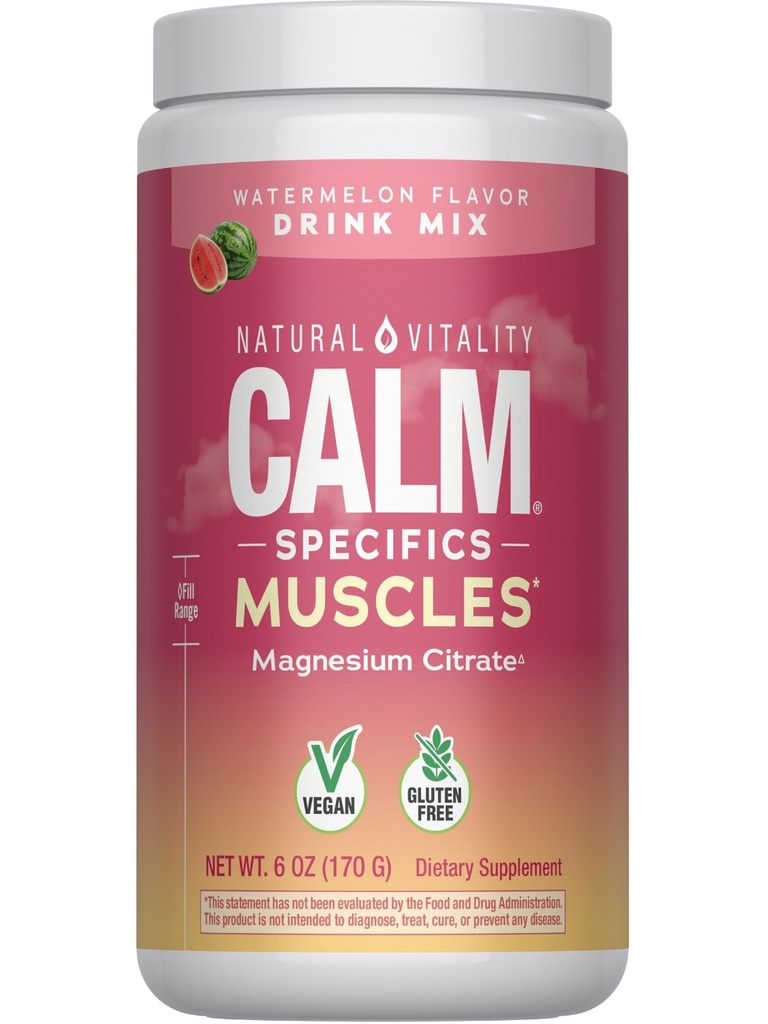 Natural Vitality Calm Specifics Calmful Muscles - for Tired, Sore, or Cramping Muscles - Watermelon 6 oz,Powder