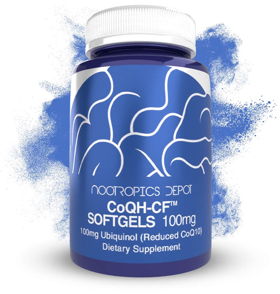 Nootropics Depot Ubiquinol CoQH-CF Softgels | 100mg Ubiquinol Supplement | 60 Count | Reduced CoQ10