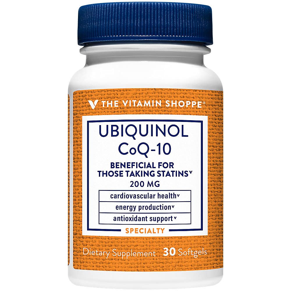 The Vitamin Shoppe Ubiquinol CoQ-10 200mg Beneficial for Those (30 Softgels)