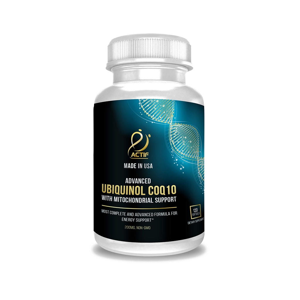 ACTIF Super Ubiquinol CoQ10 with Enhanced Mitochondrial Support, Non-GMO, Made in USA, 200mg, 120 Count