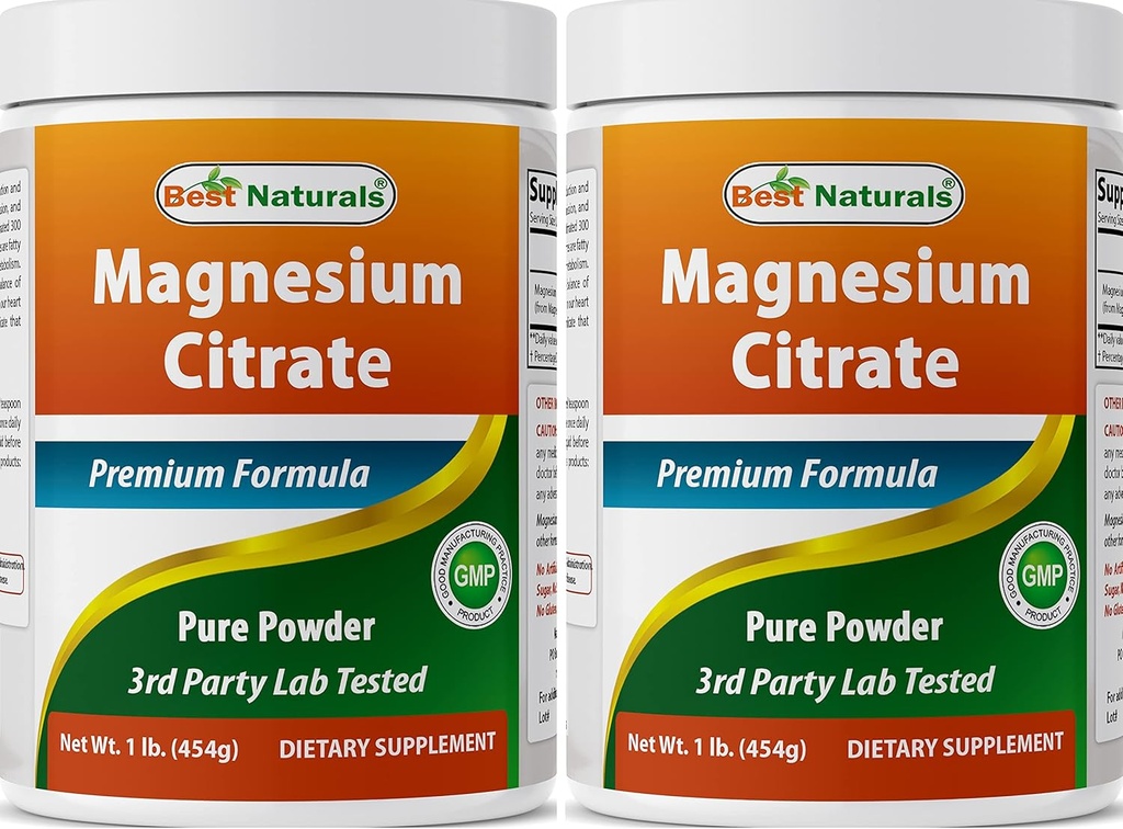 Bedste Naturals Magnesium Citrate Powder 1 Pund (1 LB (pakke med 2))