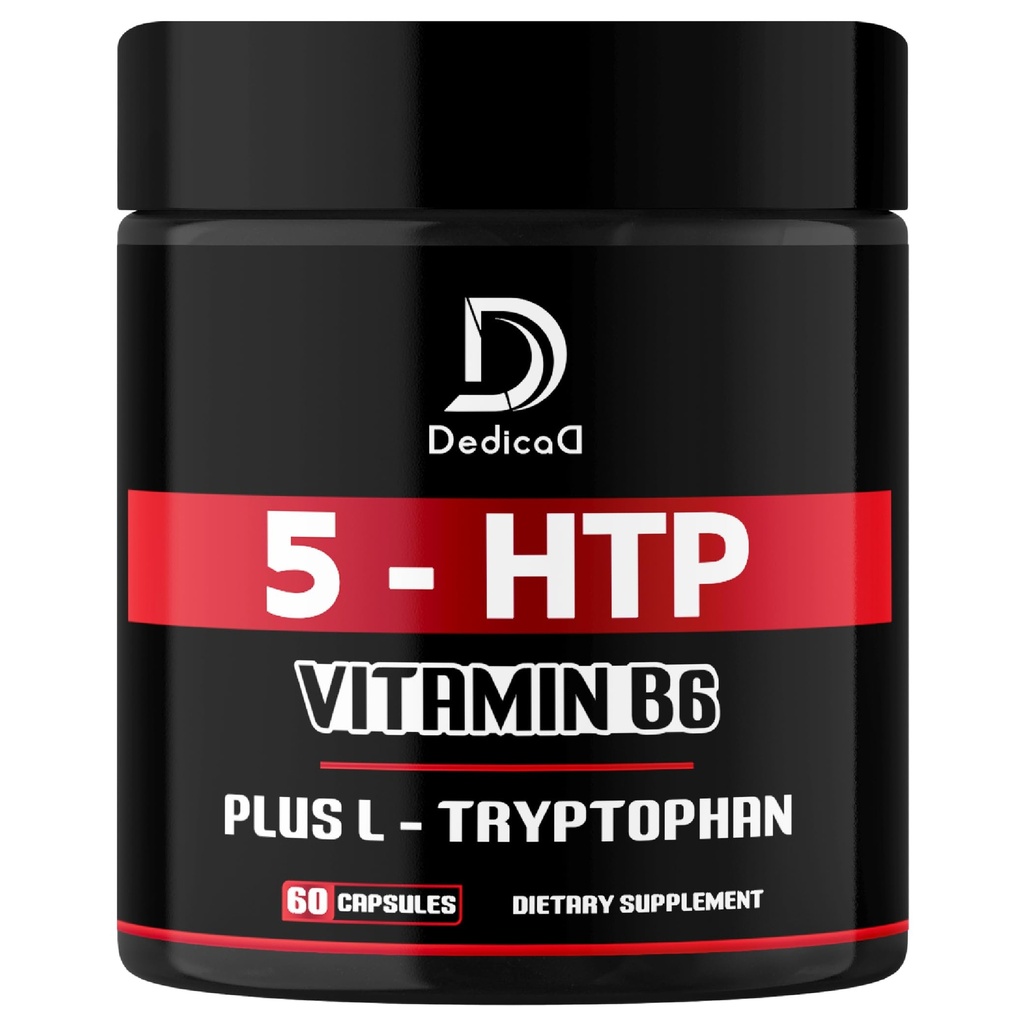 5 HTP supplement 1010mg - 60 kapsler - 3in1 Kombineret med vitamin B6, L- Tryptophan - Komfortabel mad, hjerne sundhed, bodymanagement & immunsystem support