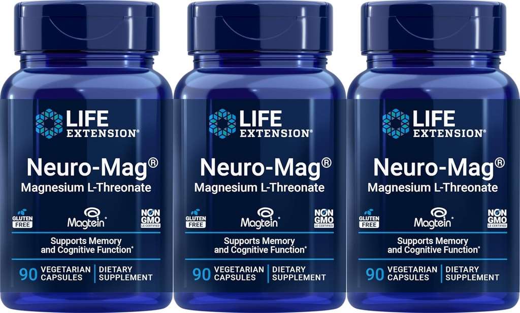 Life Extension Neuro- mag Magnesium L- threonat, 90 Greve (pakning med 3)