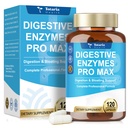 Digestive Enzymes Pro Max 1000mg, 25-in-1 with Apple Cider Vinegar, Probiotics, Prebiotics, Postbiotics, Bromelain, Papain, Lactase, Gentian, Artichoke, Ginger for Digestion, Bloating & Gut, 120 Caps