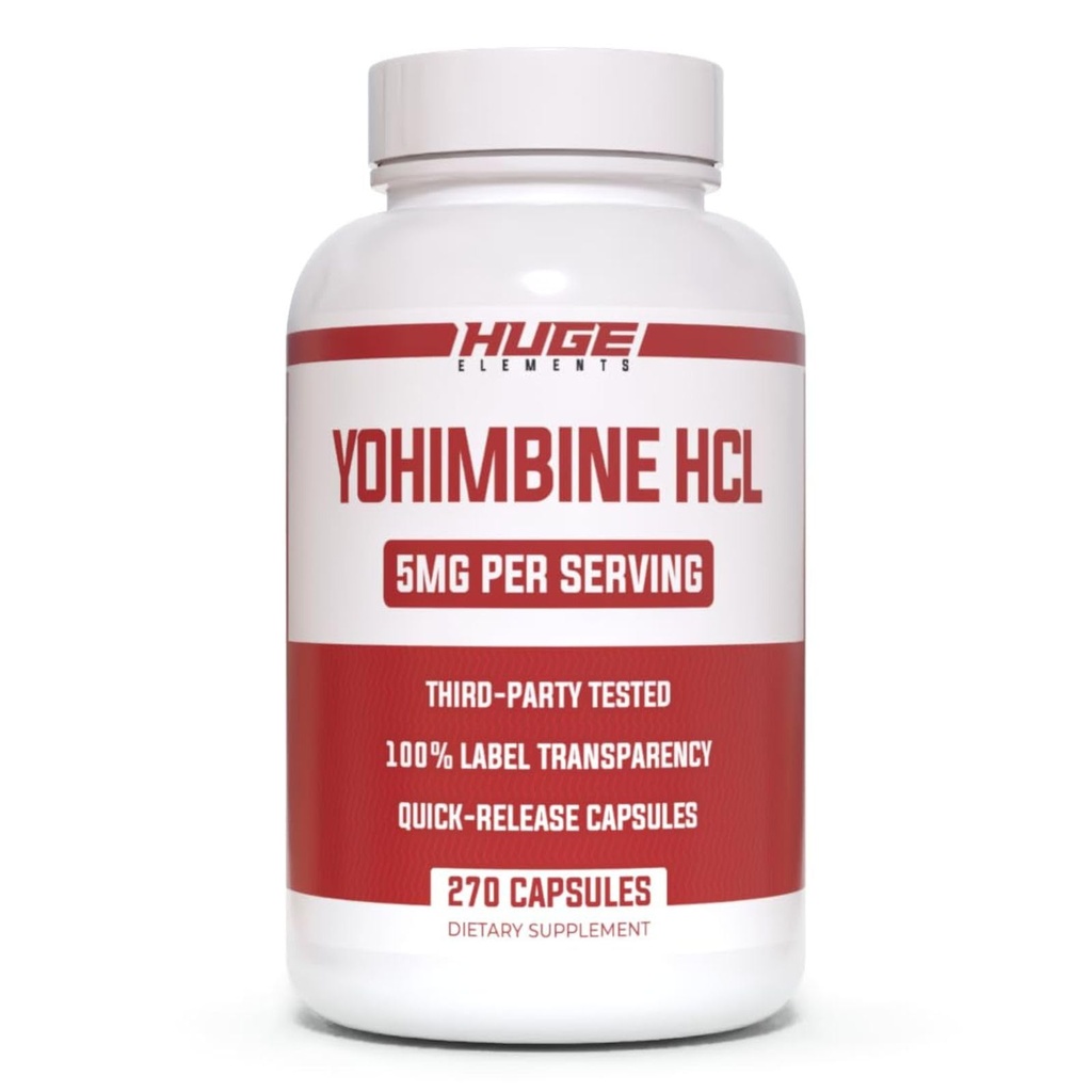 Kæmpe Kosttilskud Yohimbin HCl, Body Recomposition, Advanced Energy & Performance Formel, 5mg per Serving (60 kapsler)