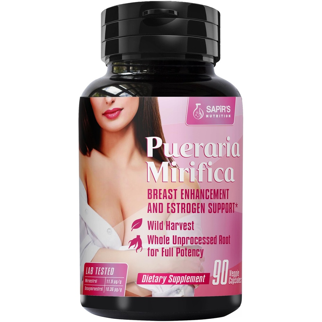 Pueraria Mirifica Kapsler 2000mg daglig - Bryst Enhancement piller og østrogen supplement for kvinder og mænd, Bryst udvidelsen piller for kvinder og transseksuel - Bryst vækst Bryst Enhancer