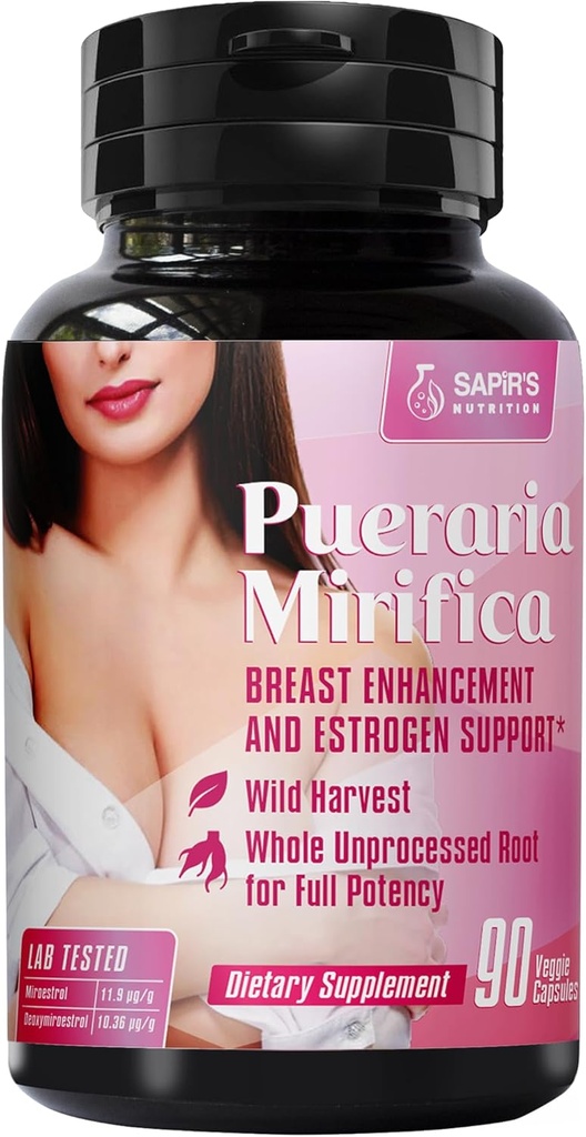 Pueraria Mirifica Kapsler 2000mg daglig - Bryst Enhancement piller og østrogen supplement for kvinder og mænd, Bryst udvidelsen piller for kvinder og transseksuel - Bryst vækst Bryst Enhancer