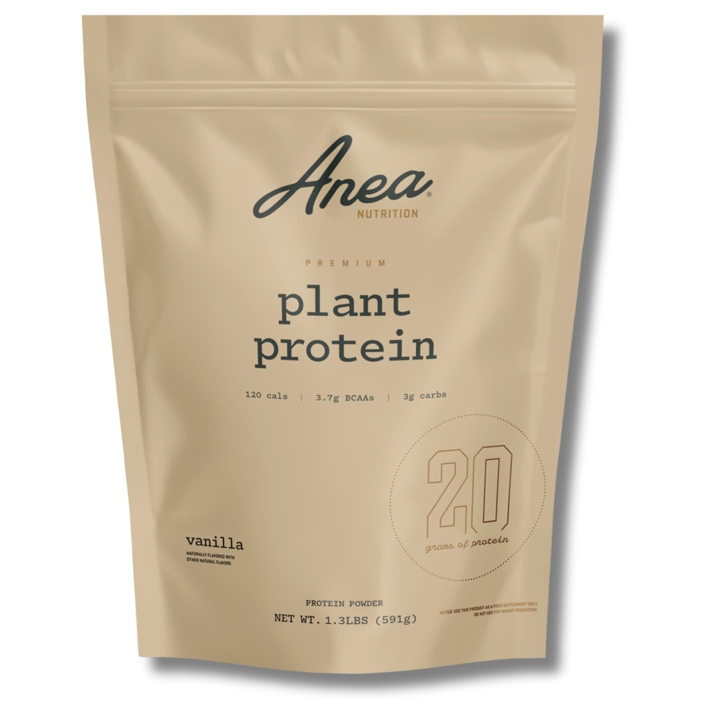 Anea Plant Based Protein Powder, Protein Powder with 20g Per Serving, Vegan, Plant Based, Complete Amino Acids, Dairy Free, Gluten Free, No Fillers, No Artificial Sweeteners, Vanilla, 20 Servings