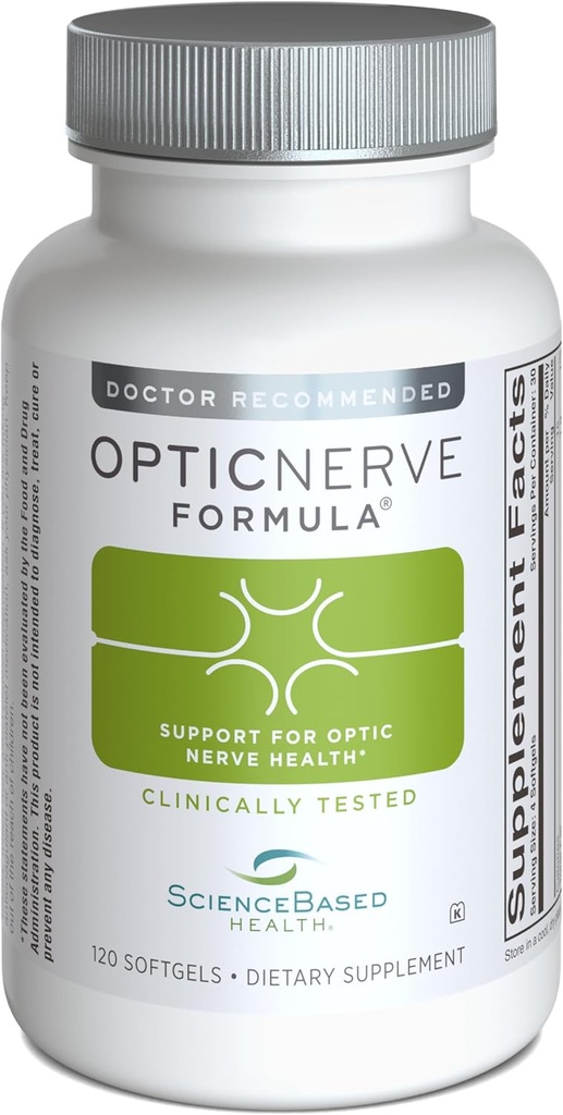 Optisk nerveformel - Eye Support Support Nerve Function & Ocular Circulation - Klinisk testet med Omega- 3s, B Vitaminer, CoQ10, Alpha Lipoic Acid, Ginkgo & Antioxidants - 30-Day Supply