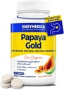 Enzymedica Papaya Gold, Avancerede fordøjelsesenzymer med Natural Organic Papaya & Chlorophyll til omfattende fordøjelsesstøtte, High Potency Bromelain & Papain, Vegan, Mint, 120 tyggetabletter