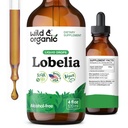 Wild & Organic Lobelia Tincture - Lung Detox and Cleanse - Flydende Lobelia Herb tillæg - Vegan, Sukker & Alkohol- Free Leaf Extract Drops - 4 fl oz