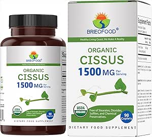 Brieofood Organic Cissus Quadrangularis 1500mg, 45 Servering, Vegetarisk, Gluten Free, 90 Vegetariske tabletter