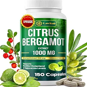 25x Koncentreret Citrus Bergamot Extract Kapsler, 150 Veggie Kapsler, Citrus Bergamot 1000mg Kapsler, Non- GMO, Gluten- Free, Alle naturlige, Vegetariske Kapsler